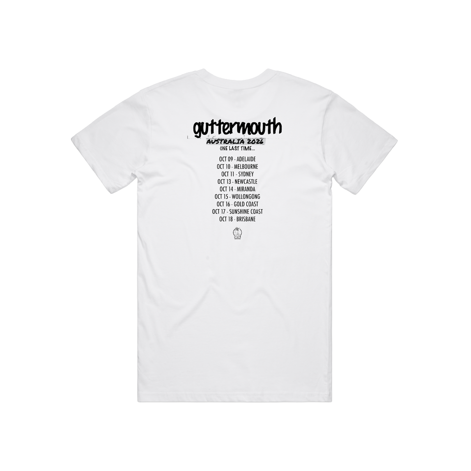 Guttermouth - White AU 2026 Tour T-Shirt