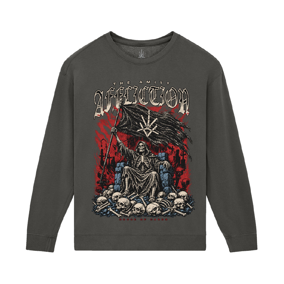 The Amity Affliction - Faded Black Throne Fleece Crewneck