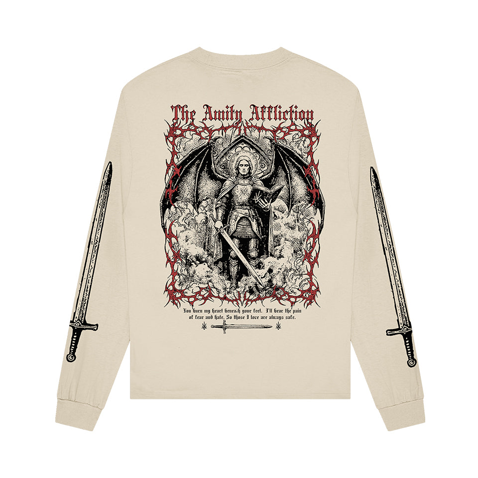 The Amity Affliction - Cream Heaven Sent Long Sleeve Tee