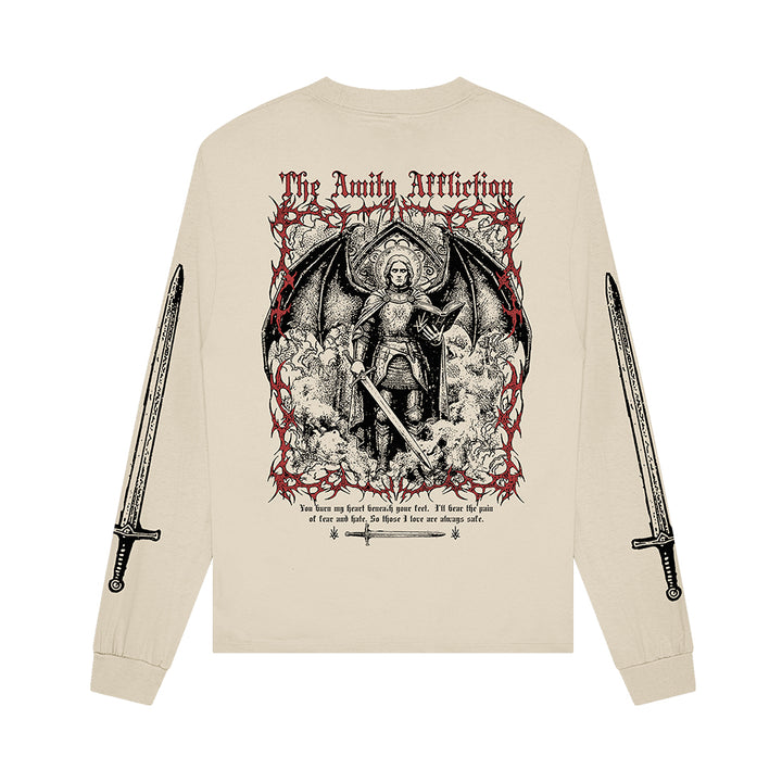 The Amity Affliction - Cream Heaven Sent Long Sleeve Tee