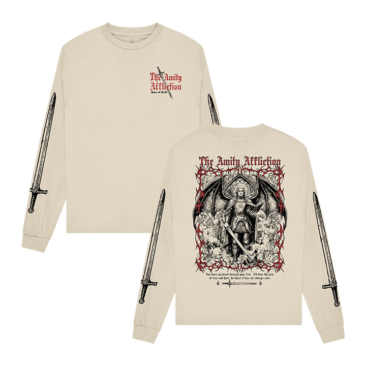 The Amity Affliction - Cream Heaven Sent Long Sleeve Tee