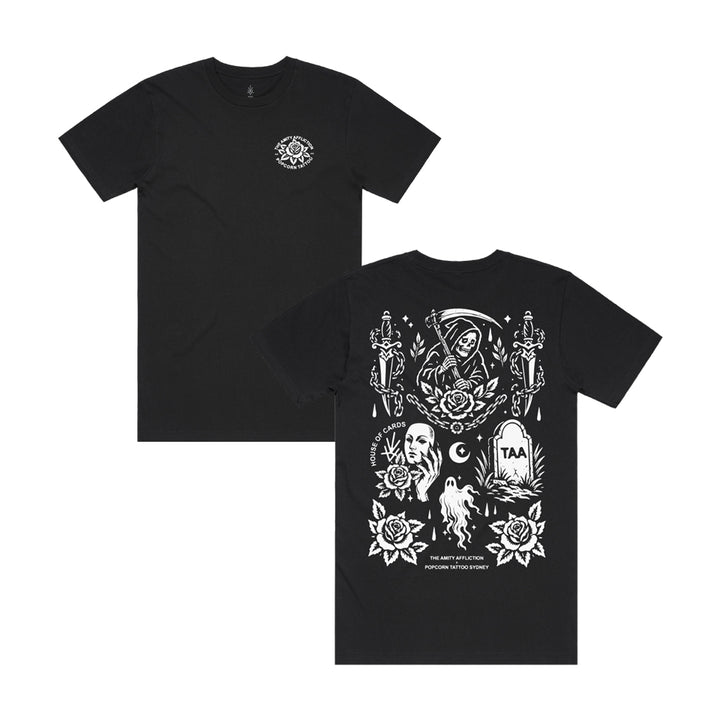The Amity Affliction x Popcorn Tattoo - Black Flash Tee - PRE-ORDER