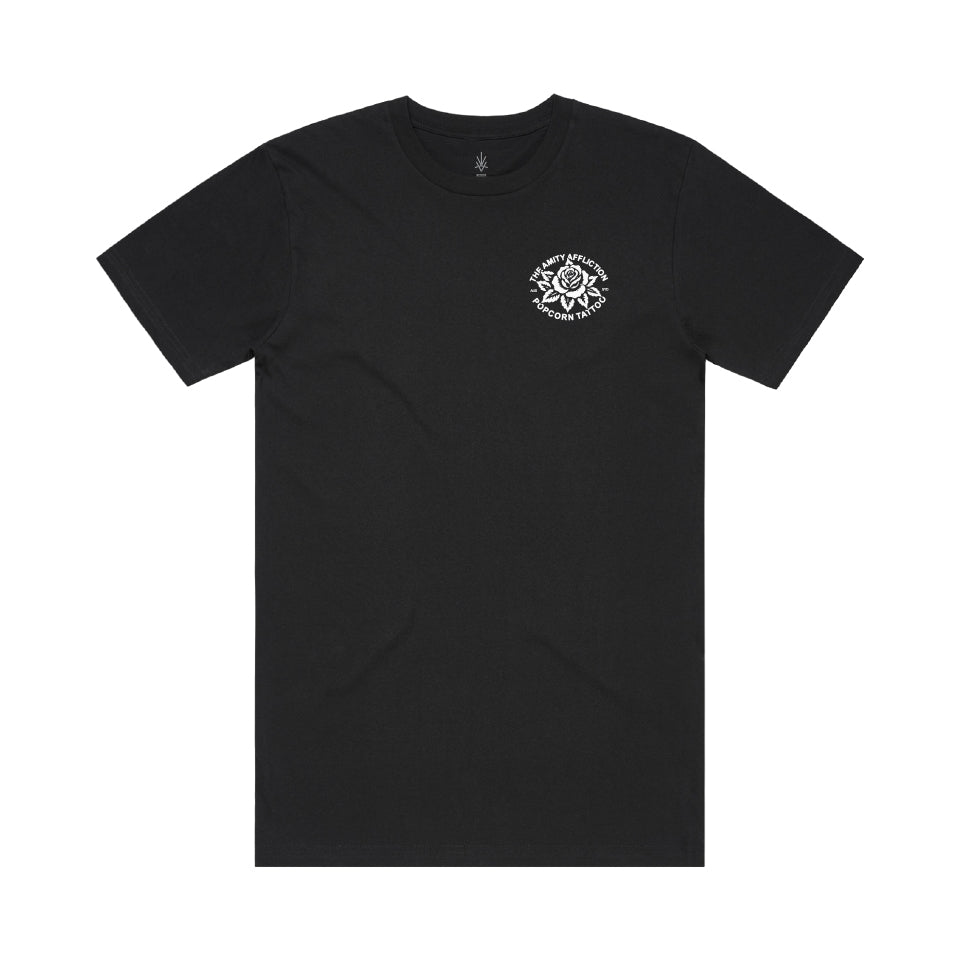 The Amity Affliction x Popcorn Tattoo - Black Flash Tee - PRE-ORDER