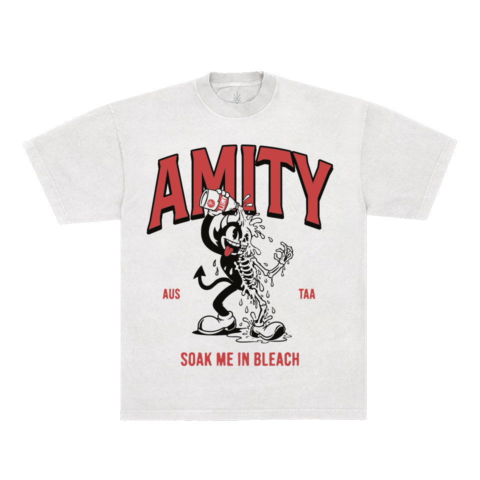 The Amity Affliction - White Cartoon Bleach Tee